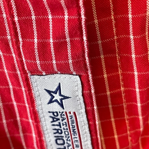 Wrangler Western Wear National Patriot Rodeo Shirt, long sleeve button down, red - Picture 5 of 11